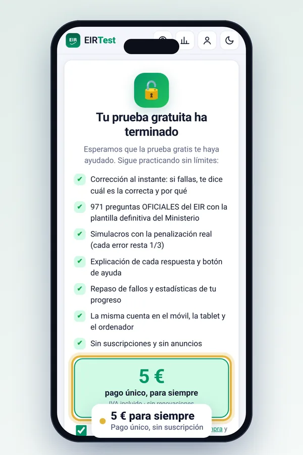 Pantalla de desbloqueo por 5 euros